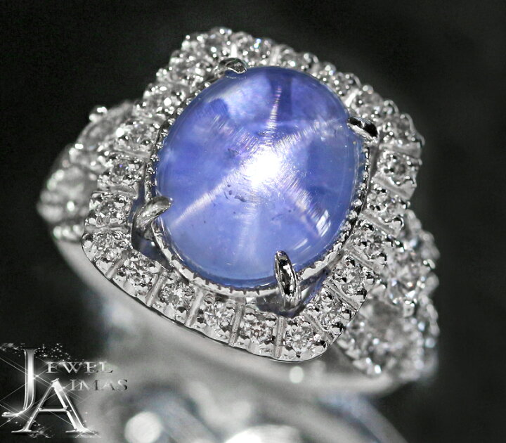 楽天市場】スターサファイア 7.82ct ダイヤモンド 0.64ct リング 12号 