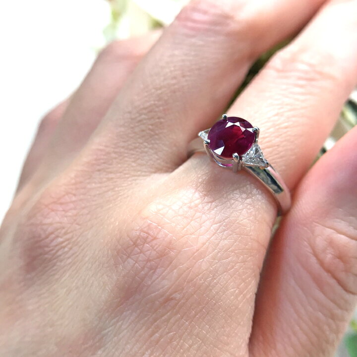 楽天市場】ミャンマー（ビルマ）産ルビー 1.34ct リング 14号 PT900  