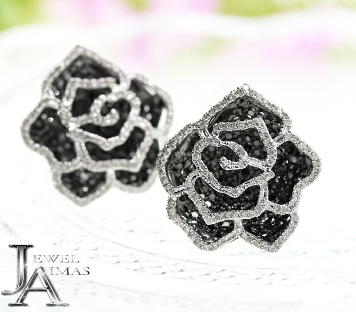 楽天市場】ダイヤモンド ブラックダイヤモンド 1ct/1ct ピアス K18WG 