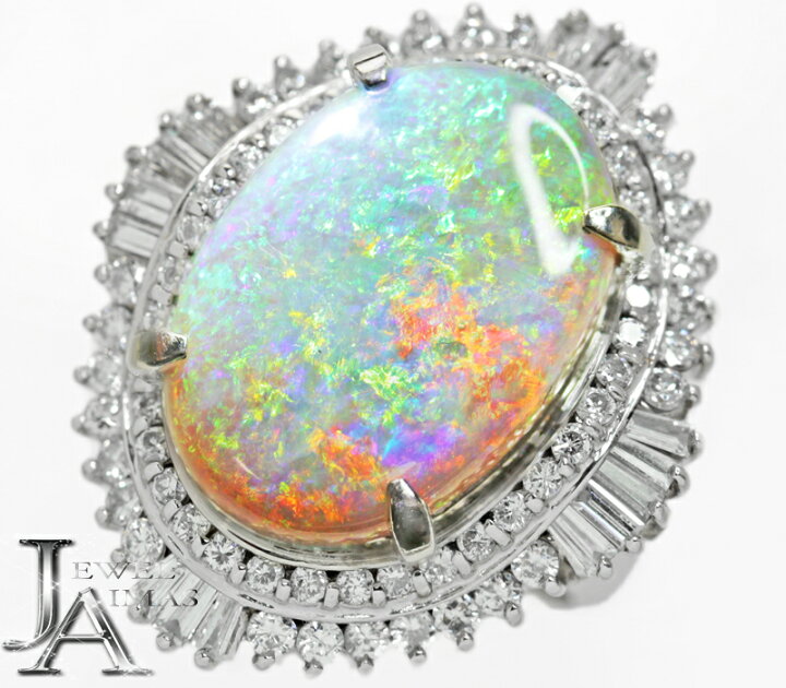 楽天市場】ブラックオパール 7.95ct リング 16.5号 PT900 プラチナ  