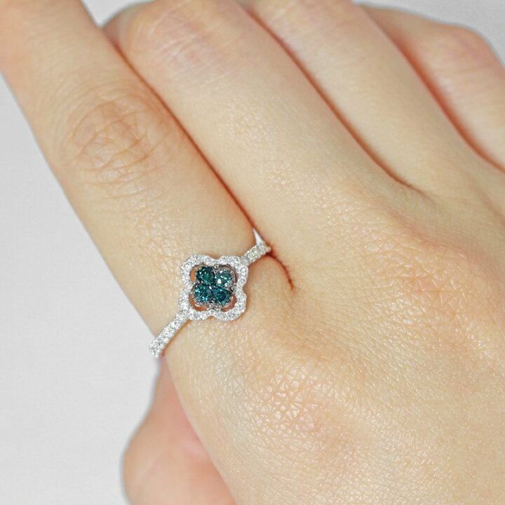 楽天市場】トリートブルーダイヤ 0.5ct リング 12号 K18WG 18金  