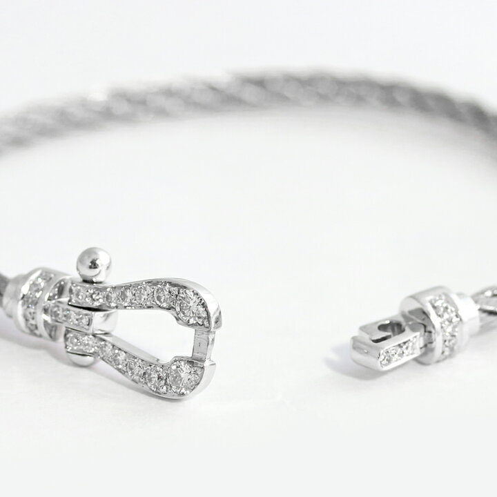 楽天市場 Fred フレッド フォース10 純正フルダイヤモンド スティールケーブルブレス Mm ミニブレスレット 14サイズ 750wg Ss K18wg ホワイトゴールド シルバー レディース 中古 Mjb アイマス