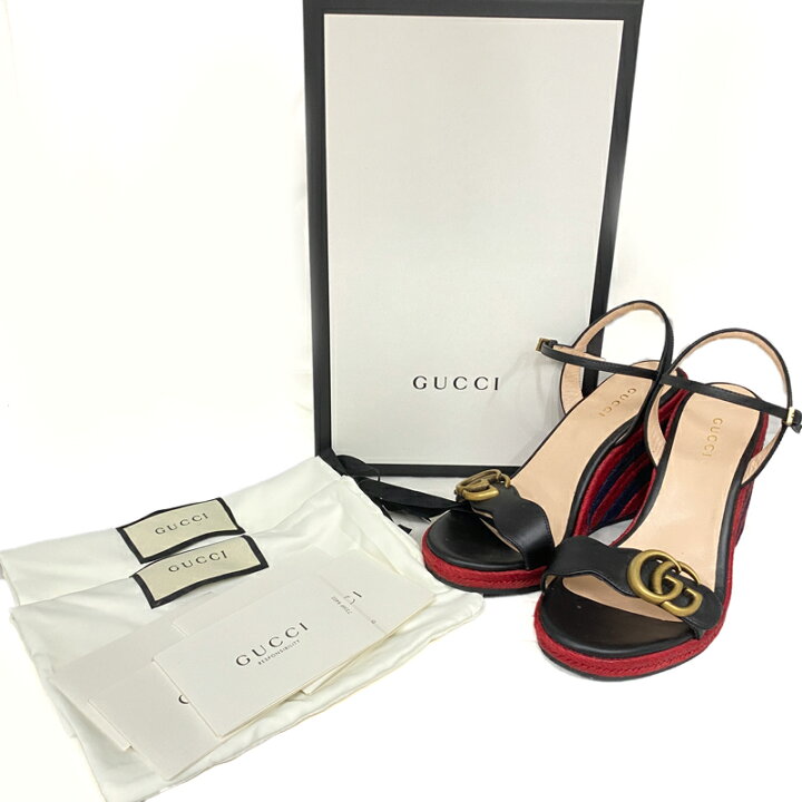 楽天市場】【GUCCI】グッチ ダブルG ウェッジソールサンダル 624409 