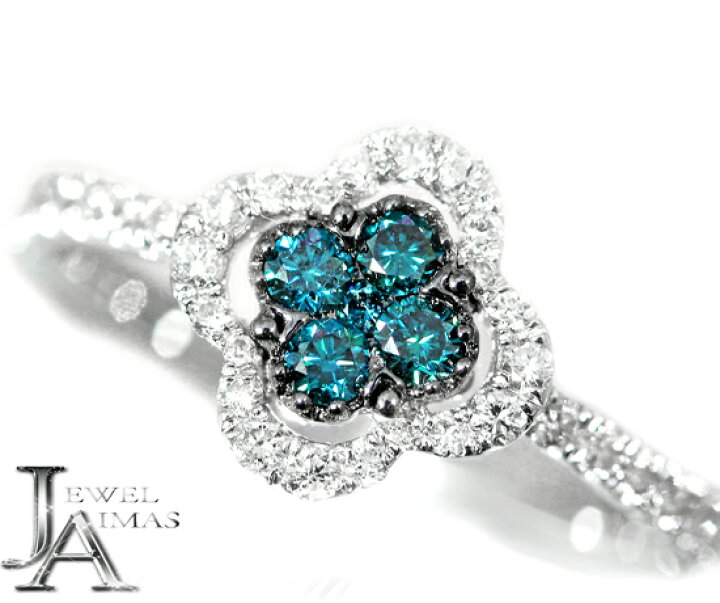 楽天市場】トリートブルーダイヤ 0.5ct リング 12号 K18WG 18金  