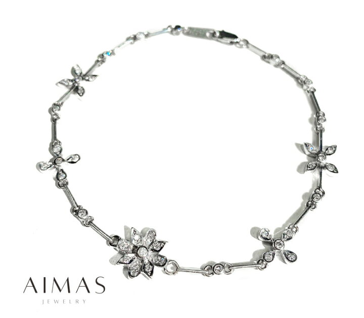 楽天市場】ダイヤモンド 0.52ct フラワー 花 ダイヤモンドブレスレット 