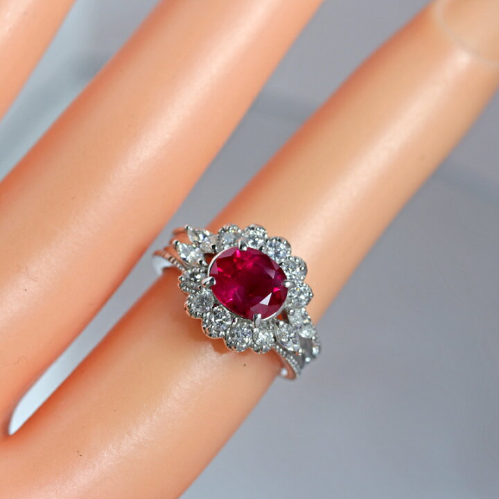 楽天市場】極上！ ミャンマー（ビルマ）産ルビー 2.16ct リング 9号 