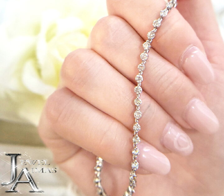 楽天市場】ダイヤモンド 計3ct テニスブレスレット PT850 プラチナ 