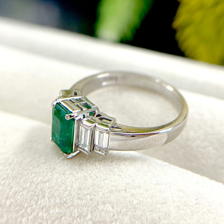 楽天市場】エメラルド 0.88ct ダイヤモンド リング 8.5号 PT900  