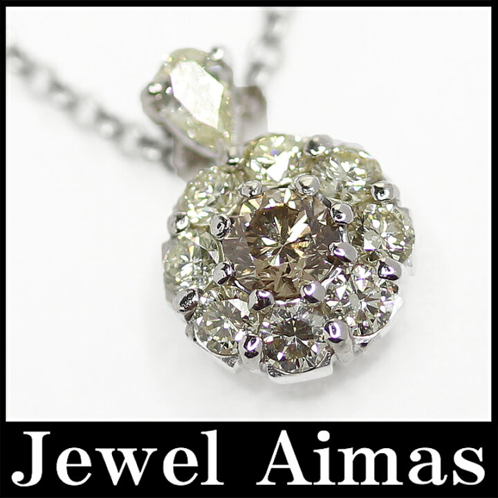 pt850 0.05ct ダイヤフラワーモチーフネックレス - ネックレス 