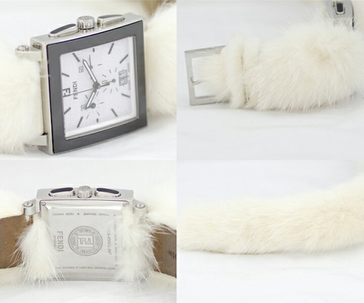 楽天市場】【FENDI】フェンディ クアドロ クロノグラフ 6500G 白 