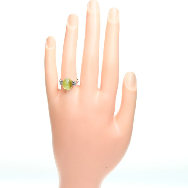 楽天市場】クリソベリルキャッツアイ 6.48ct リング 12号 PT850  