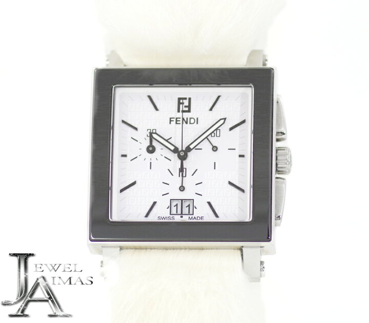 楽天市場】【FENDI】フェンディ クアドロ クロノグラフ 6500G 白  