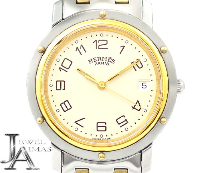 楽天市場】【HERMES】エルメス クリッパー CL3.740 アイボリー 文字盤  
