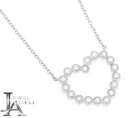 【Tiffany&Co.】ティファニー ダイヤモンド 18P オープンハートネックレス PT950 プラチナ ダイヤネックレス 定番人気 ご褒美ジュエリー ハイブランド 金剛石 Brandj【新品同様】【送料無料】MEG