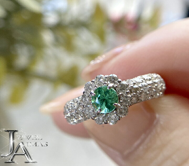 楽天市場】ブラジル産パライバトルマリン 0.34ct ダイヤモンド リング 