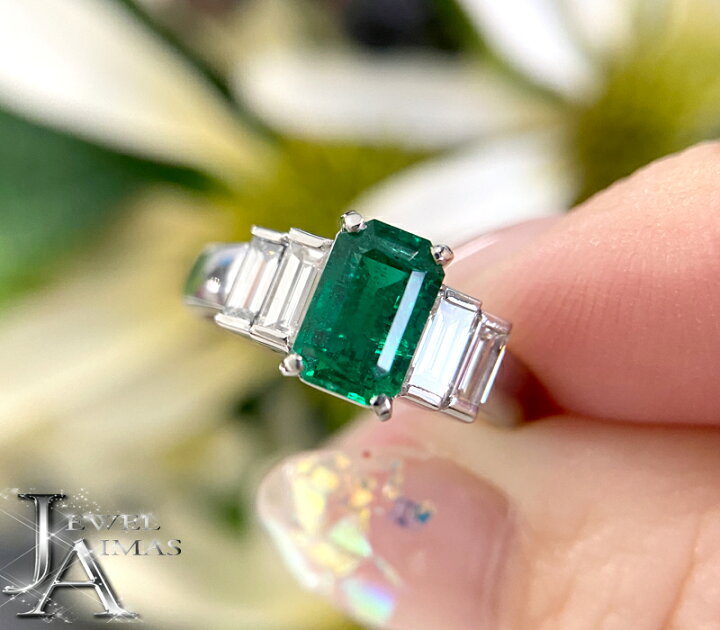 楽天市場】エメラルド 0.88ct ダイヤモンド リング 8.5号 PT900  
