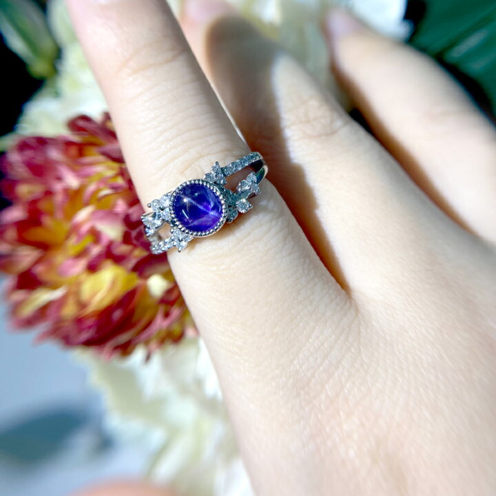 楽天市場】パープルスターサファイア 1.75ct ダイヤモンド リング 12.5 