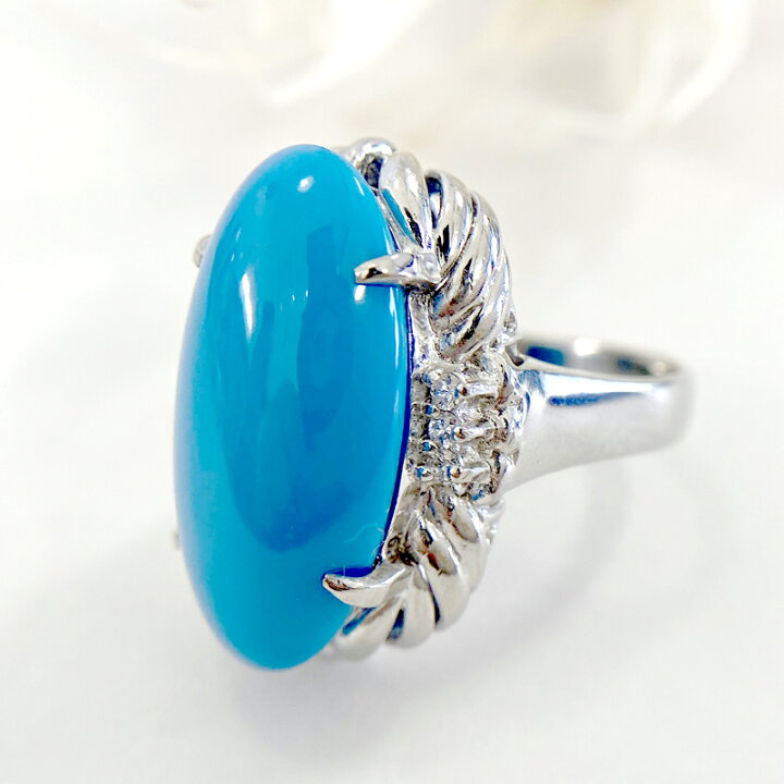 楽天市場】ターコイズ 15.68ct リング 13.5号 PT900 プラチナ 