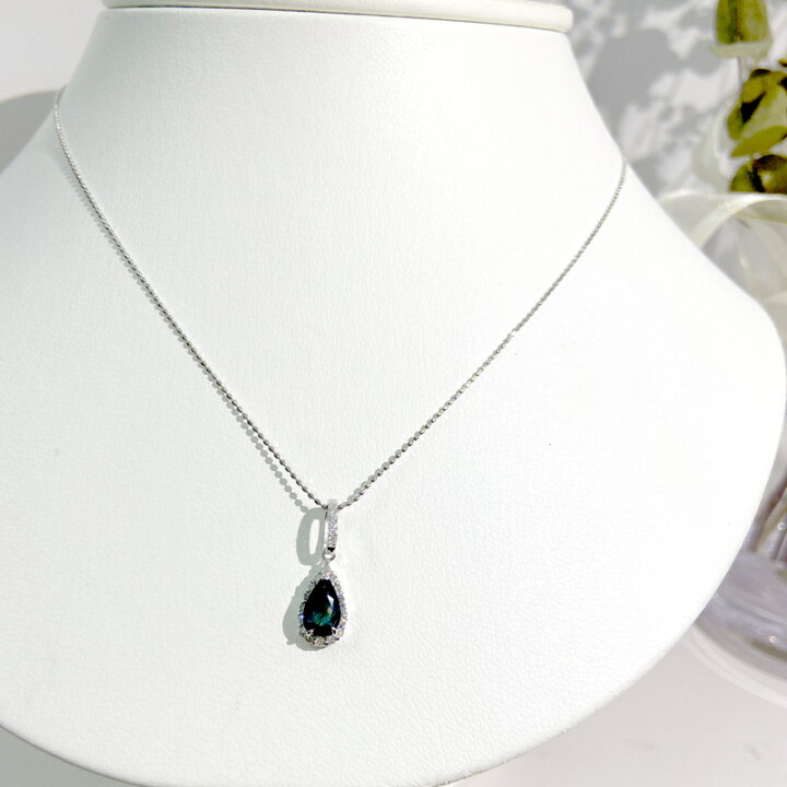 楽天市場】インディコライトトルマリン 0.6ct ダイヤモンド ネックレス  