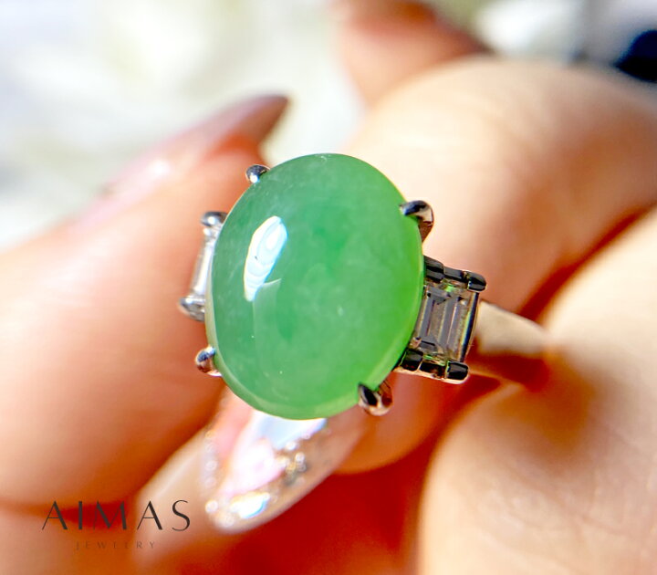 楽天市場】翡翠 5.49ct リング 14号 PT900 プラチナ 指輪 ダイヤモンド  