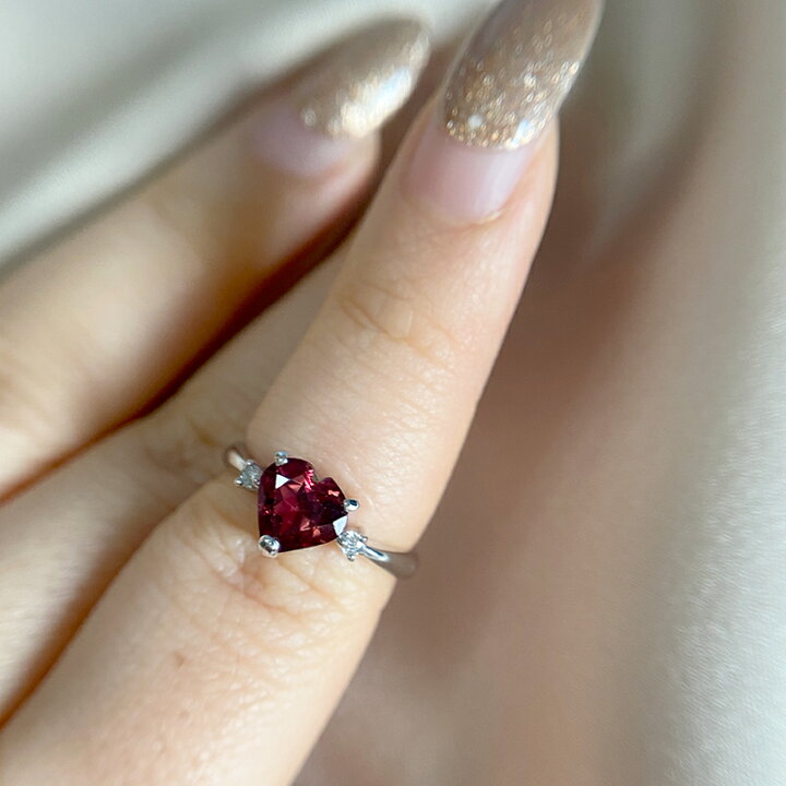 楽天市場】ロードライトガーネット ハートシェイプカット 1.3ct 