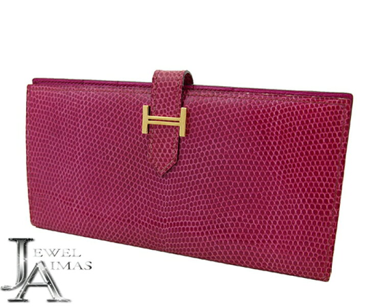 楽天市場】【HERMES】エルメス ベアン リザード フューシャ ピンク  