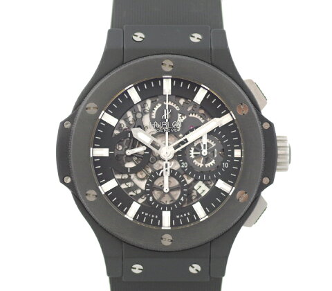 【HUBLOT】ウブロ アエロバン ブラックマジック 311.CI.1170.RX オールブラック 44mm クロノグラフ デイト ブラック 黒 文字盤 セラミック 純正ラバーベルト メンズ 自動巻き ビッグバン【中古】【腕時計】