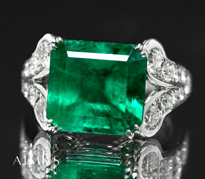 楽天市場】コロンビア産ビビッドグリーンエメラルド 6.77ct リング 13 
