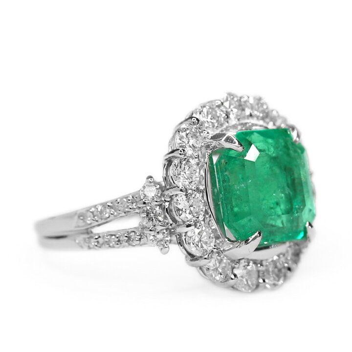 楽天市場】コロンビア産ビビッドグリーンエメラルド 3.62ct リング 13 