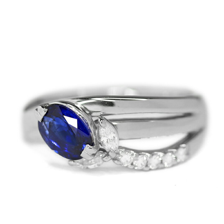 楽天市場】ブルーサファイア 0.75ct ダイヤモンド リング 12号 PT900 