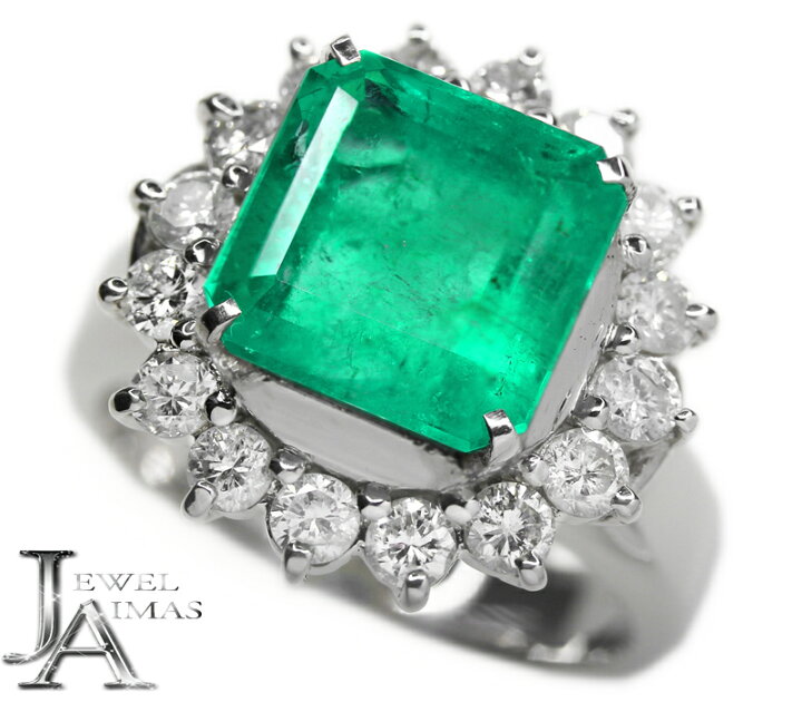 楽天市場】コロンビア産エメラルド ビビッドグリーン 5.84ct リング 16 