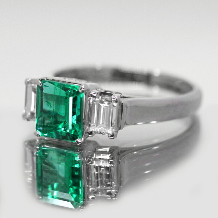 楽天市場】ノンオイル ザンビア産エメラルド 1.21ct リング 13号 PT900  