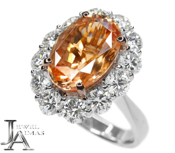 楽天市場】スリランカ産非加熱オレンジサファイア 5.07ct リング 12号  