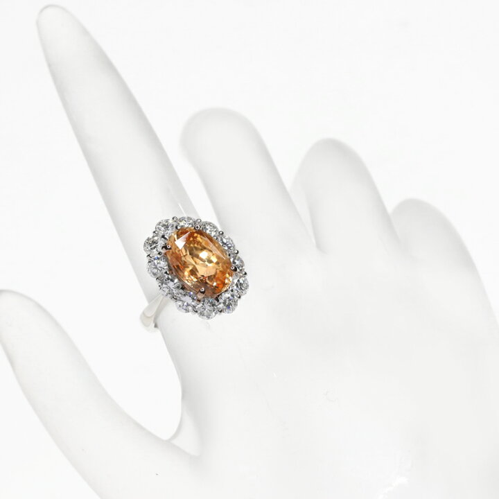 楽天市場】スリランカ産非加熱オレンジサファイア 5.07ct リング 12号  