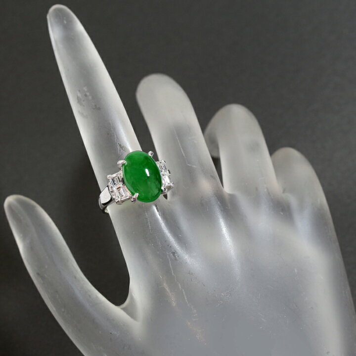 楽天市場】翡翠 5.295ct リング 10号 PT900 プラチナ ダイヤモンド 