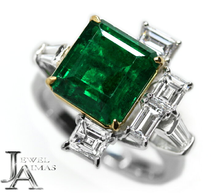 楽天市場】ザンビア産インテンスグリーンエメラルド 4.21ct リング 12 