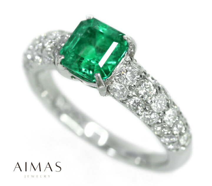 楽天市場】コロンビア産ビビッドグリーンエメラルド 1.21ct リング 13 