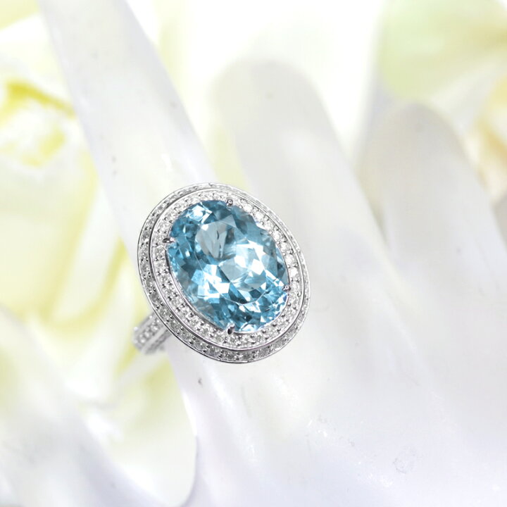 楽天市場】アクアマリン 9.9ct リング 12号 PT900 プラチナ 