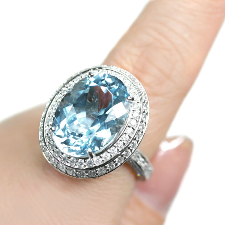 楽天市場】アクアマリン 9.9ct リング 12号 PT900 プラチナ 