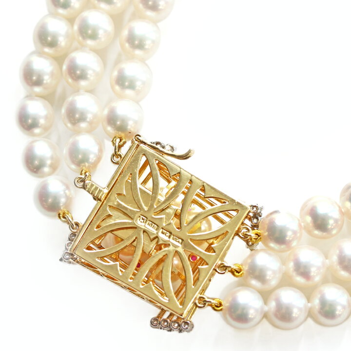 楽天市場】【ｾｰﾙ】【MIKIMOTO】ミキモト あこや真珠 6.5mm-6.8mm 3連  