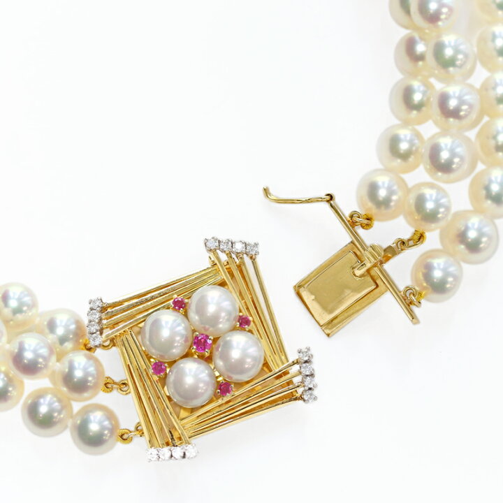 楽天市場】【ｾｰﾙ】【MIKIMOTO】ミキモト あこや真珠 6.5mm-6.8mm 3連  