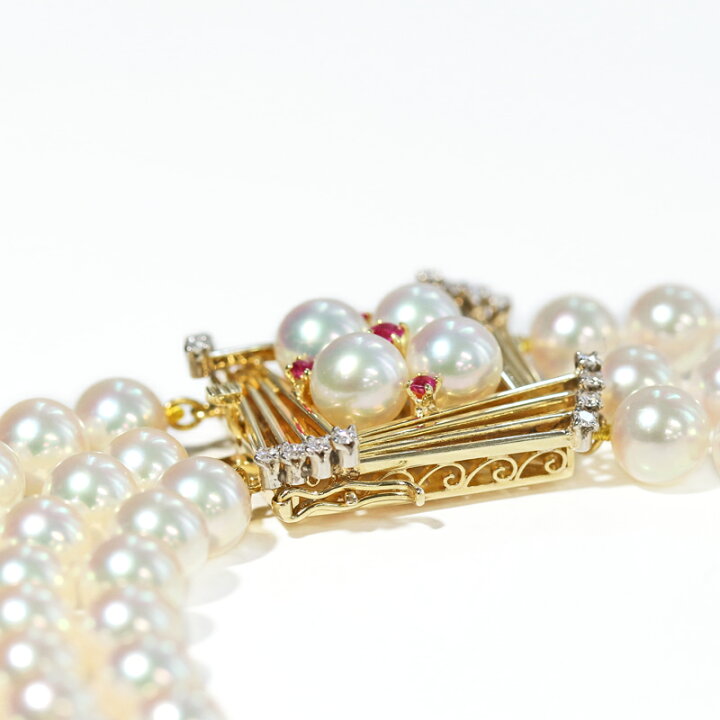楽天市場】【MIKIMOTO】ミキモト あこや真珠 6.5mm-6.8mm 3連 
