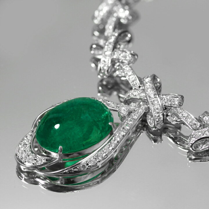 楽天市場】エメラルド 13.16ct ネックレス PT900/K18WG プラチナ 18金  