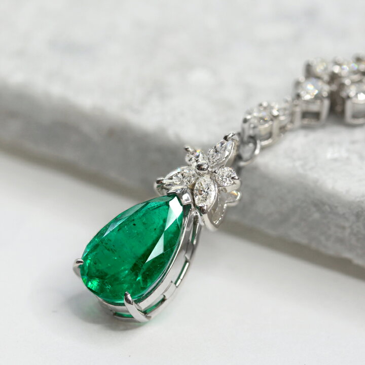 楽天市場】エメラルド ビビッドグリーン 2.22ct ネックレス PT900 