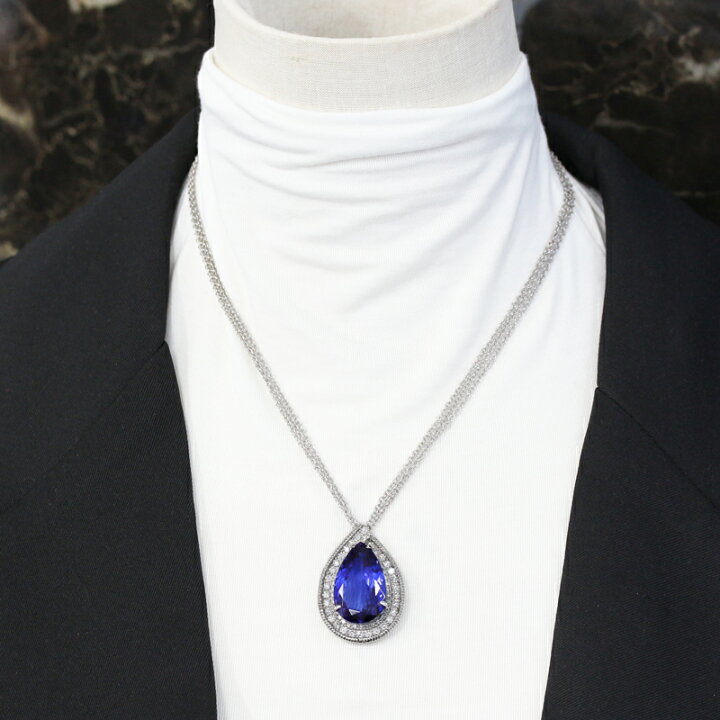 楽天市場】タンザナイト 22.94ct ネックレス PT900/K18WG プラチナ  