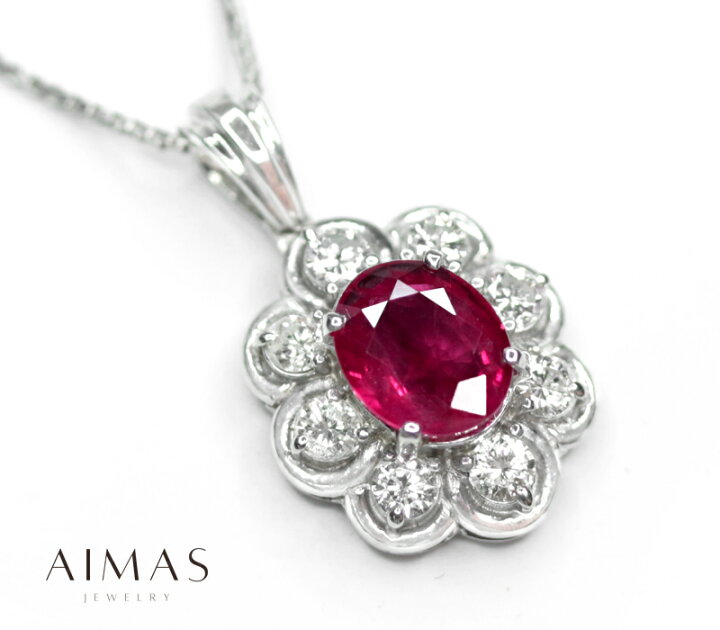 楽天市場】ルビー 1.245ct ダイヤモンド 0.44ct お花 フラワー ルビー 