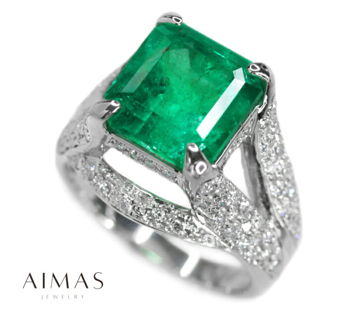 楽天市場】コロンビア産エメラルド ビビッドグリーン 5.37ct リング 14 