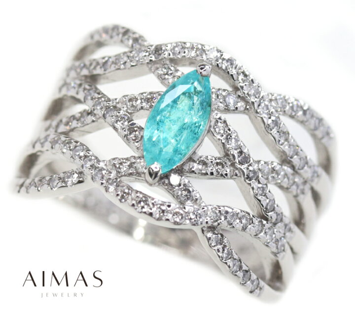 楽天市場】ブラジル産パライバトルマリン 0.46ct ダイヤモンド リング 