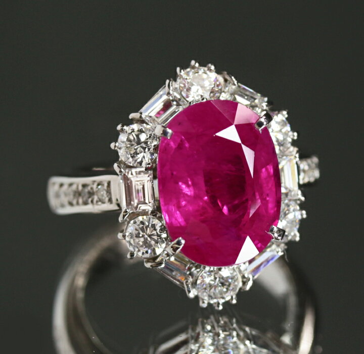 楽天市場】ミャンマー（ビルマ）産ルビー 7.29ct リング 14号 PT900 