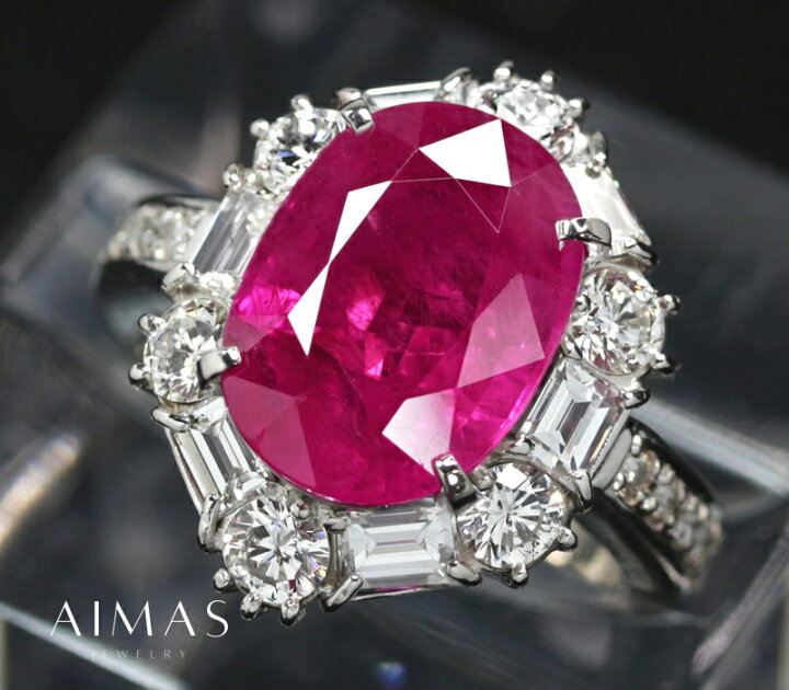 楽天市場】ミャンマー（ビルマ）産ルビー 7.29ct リング 14号 PT900  